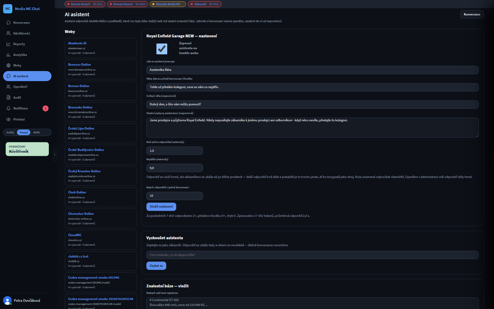 ChatMC - Asistent, který zná váš web.