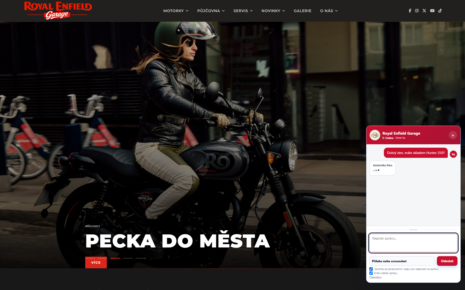 ChatMC - Web s otevřeným widgetem