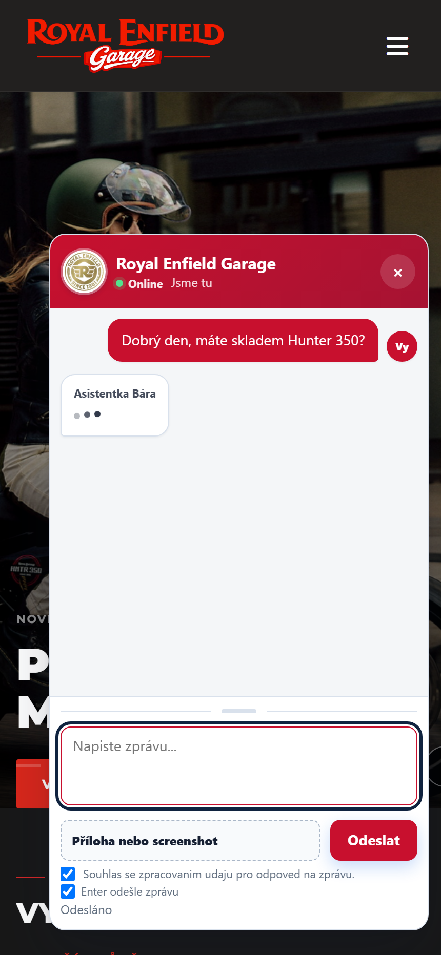 ChatMC - Widget na mobilu